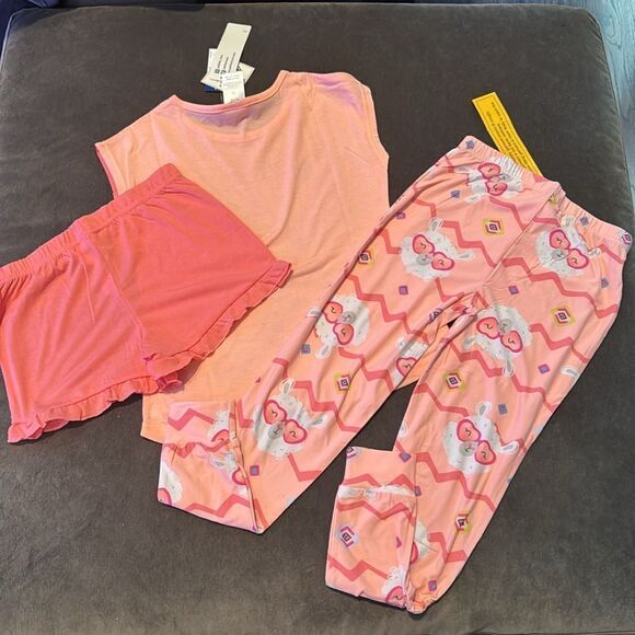 Girl’s Jellifish Kids Llama Pajama Set 3 Piece Size 10 NWT - Picture 12 of 14